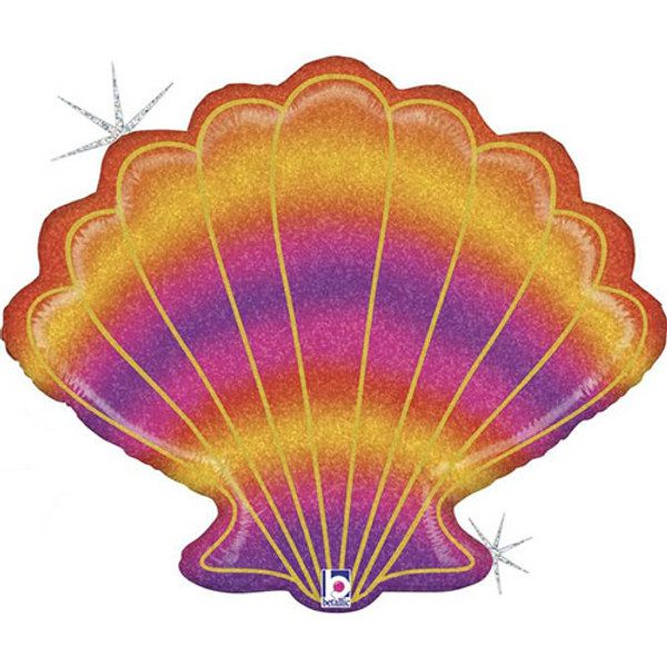 Grabo 30 inch Glitter Seashell Holographic Foil Balloon_35958GH-P-500__78604